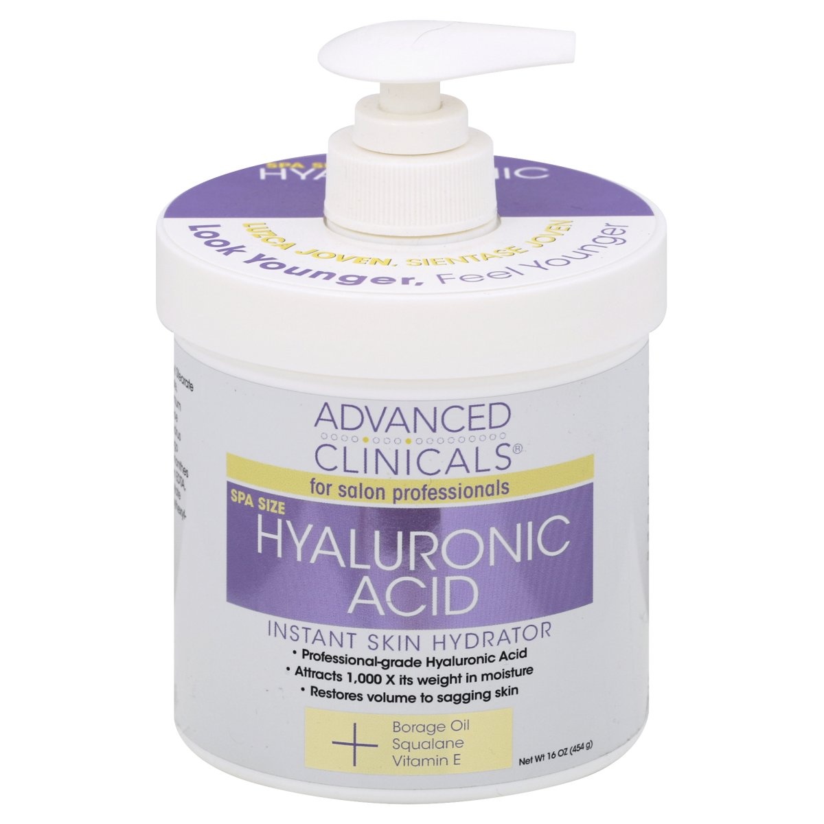 slide 1 of 1, Advanced Clinicals Hyaluronic Acid Cream, 16 oz