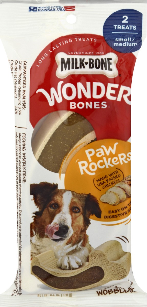 slide 4 of 11, Milk-Bone Milkbone Chicken Wonder Bones Dog Treats 2Ct, 6.2 oz