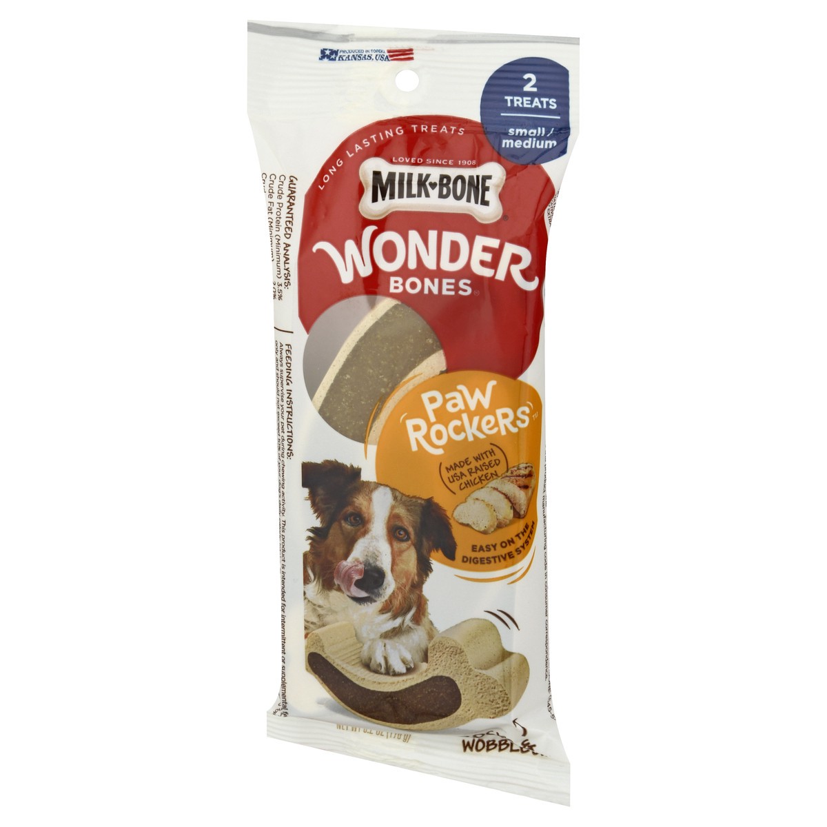 slide 10 of 11, Milk-Bone Milkbone Chicken Wonder Bones Dog Treats 2Ct, 6.2 oz