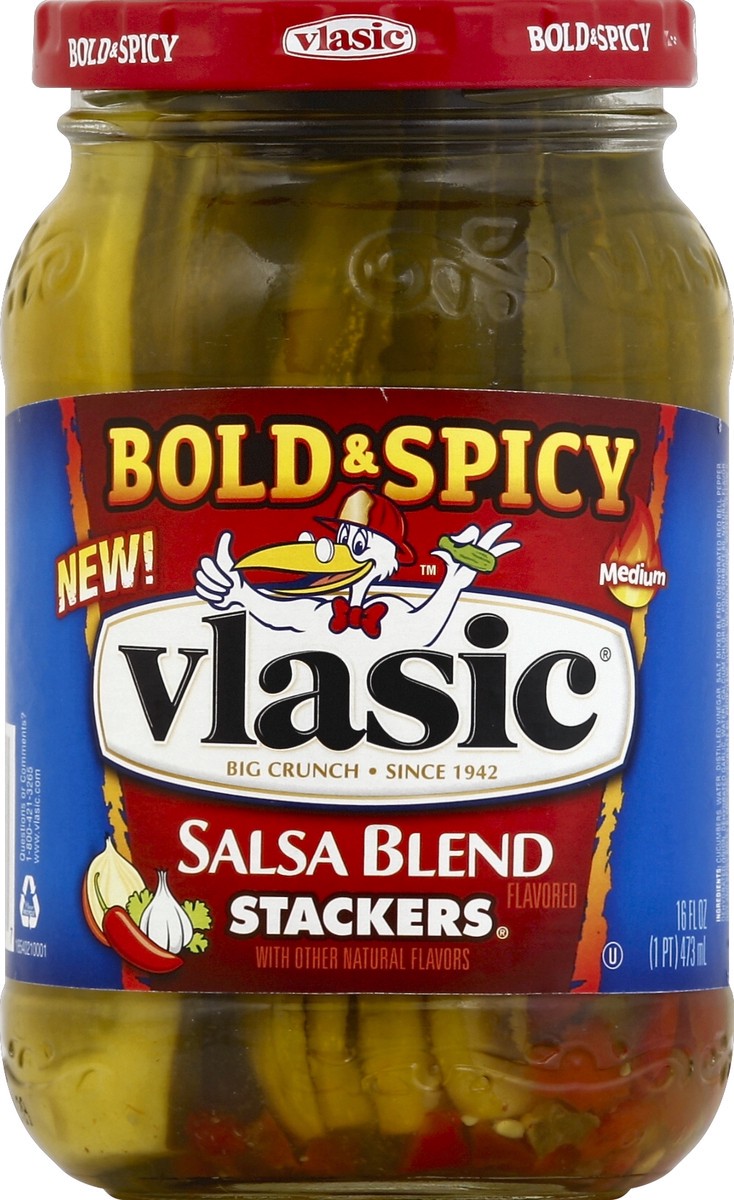 slide 2 of 2, Vlasic Bold & Spicy Salsa Blend Stackers, 16 oz