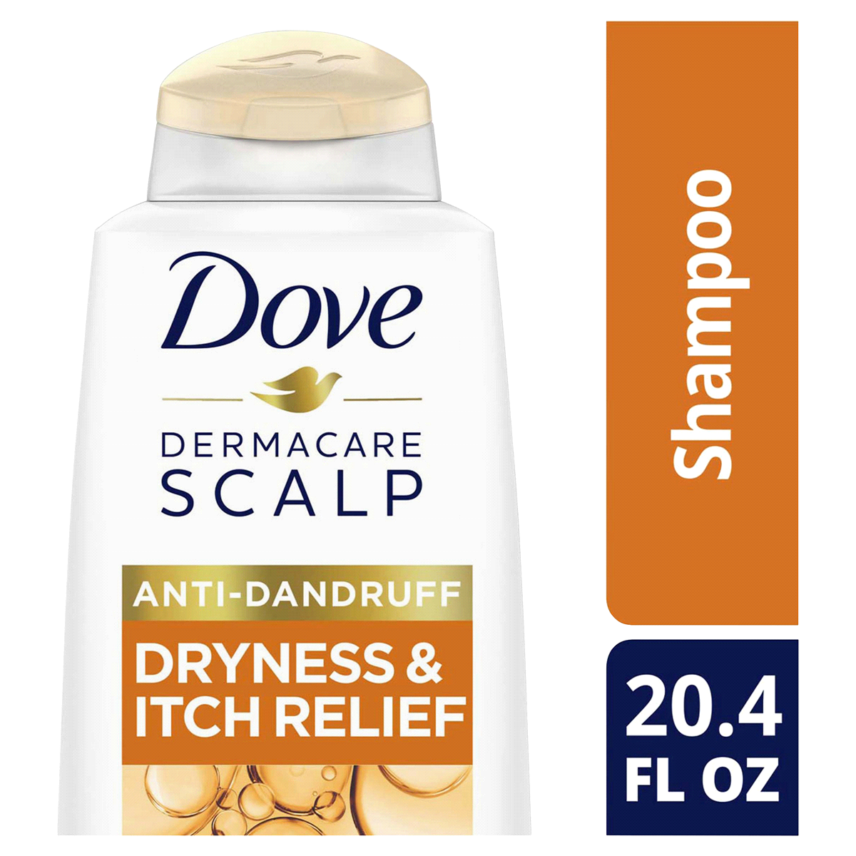 slide 1 of 4, Dove Dermacare Dryness & Itch Relief Anti-Dandruff Shampoo, 20.4 oz