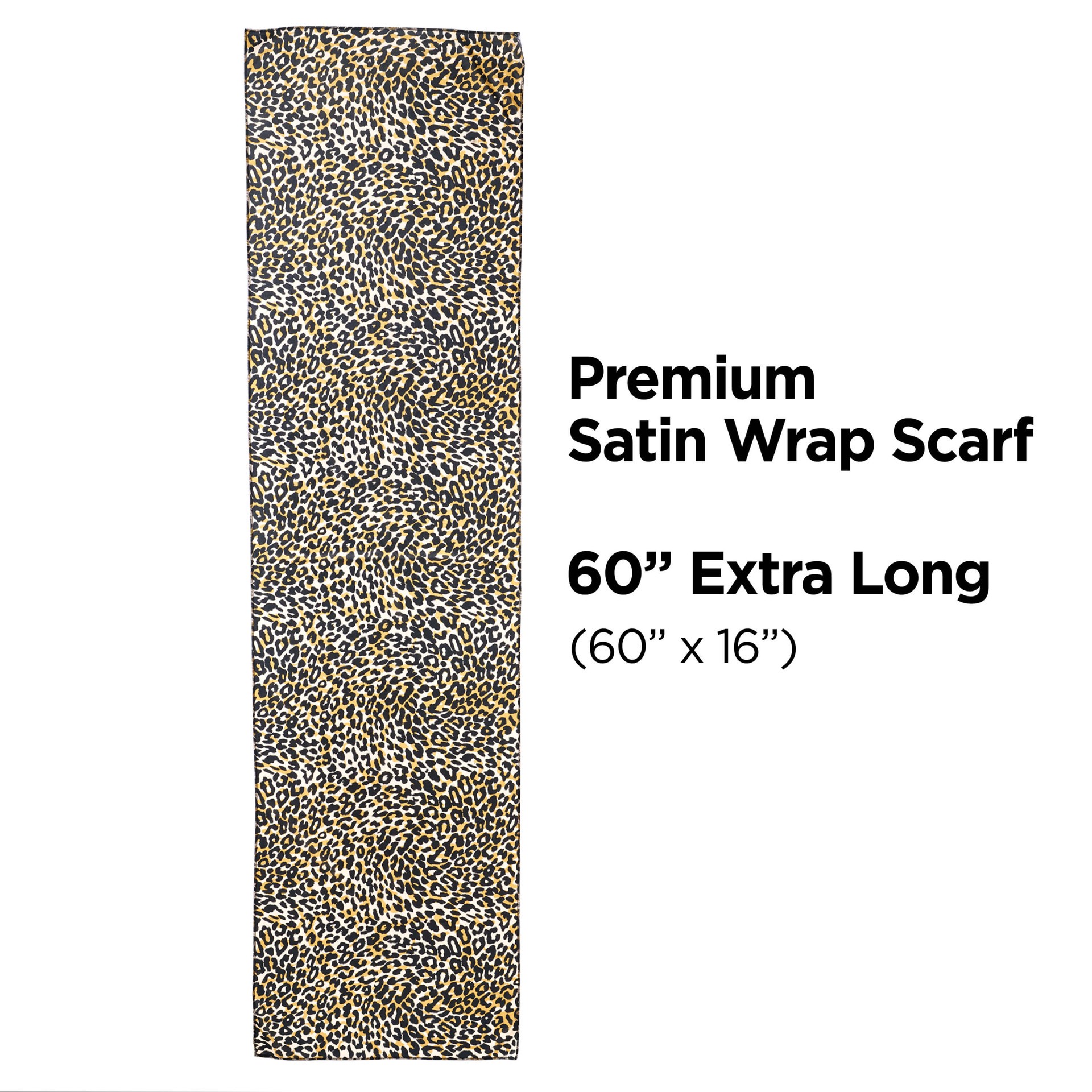 slide 2 of 5, KISS COLORS & CARE KISS Premium Soft Satin Wrap Scarf 60" Extra-Long, Leopard, 1 Count, 1 ct