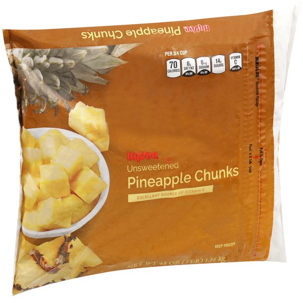 slide 1 of 1, Hy-vee Unsweetened Pineapple Chunks, 48 oz