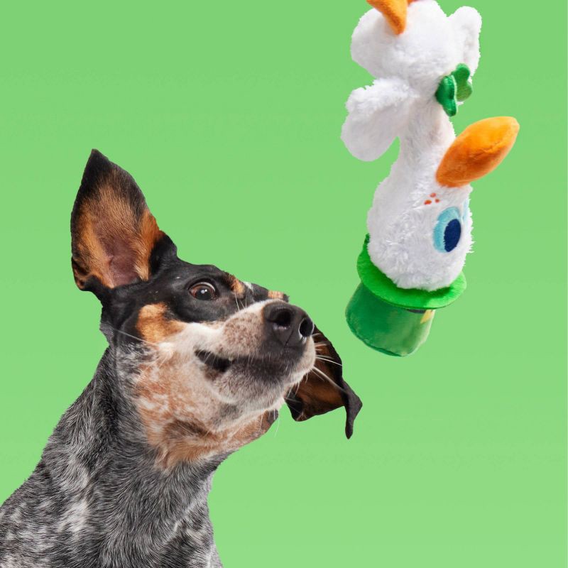 slide 4 of 7, BARK Snack Pack Lucky McDuck Dog Plush Toy, 1 ct