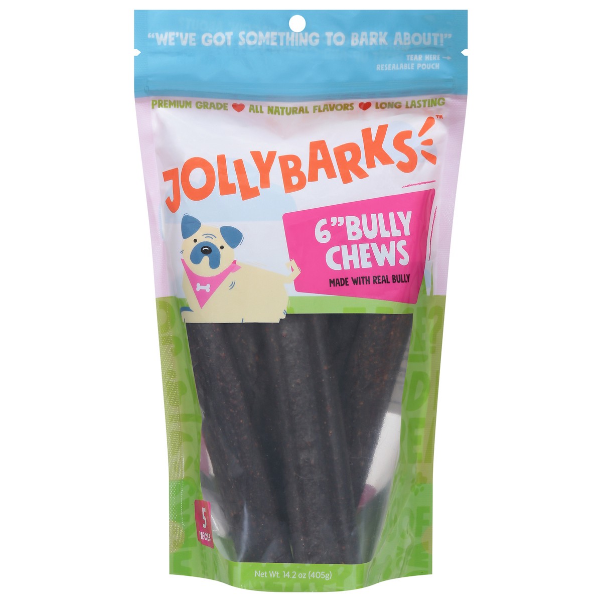 slide 1 of 15, JollyBarks 6 Inches Bully Chews 5 ea, 5 ct