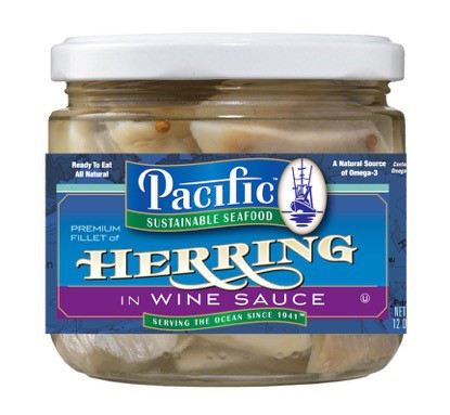 slide 1 of 1, Pacific Seafood Herring In Wine Sauce, 12 oz