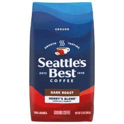 SEATTLE''S BEST COFFEE Seattle’s Best Coffee, Dark Roast Ground Coffee, Henry''s Blend, 100% Arabica, 1 Bag (12 oz)