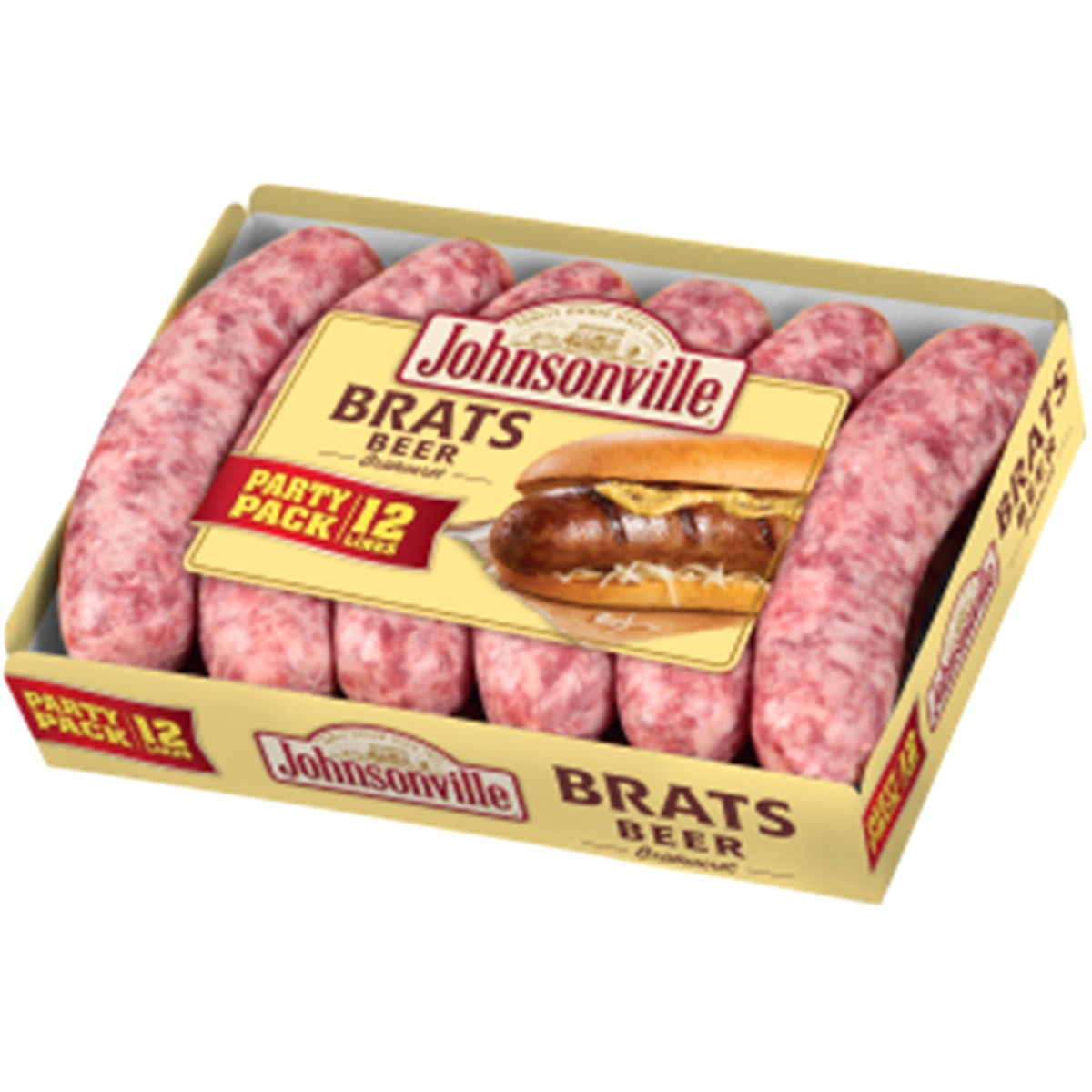 slide 1 of 1, Johnsonville Beer Bratwurst Party Pack, 45.6 oz