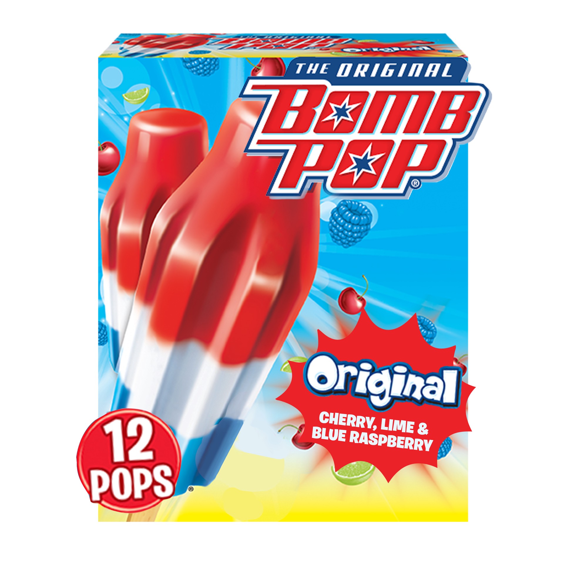 slide 1 of 11, Bomb Pop Original Ice Pop, 12 Pack, 21 fl oz