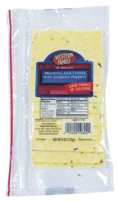 slide 1 of 1, Western Family Pepper Jack Slice Cheese, 6 oz