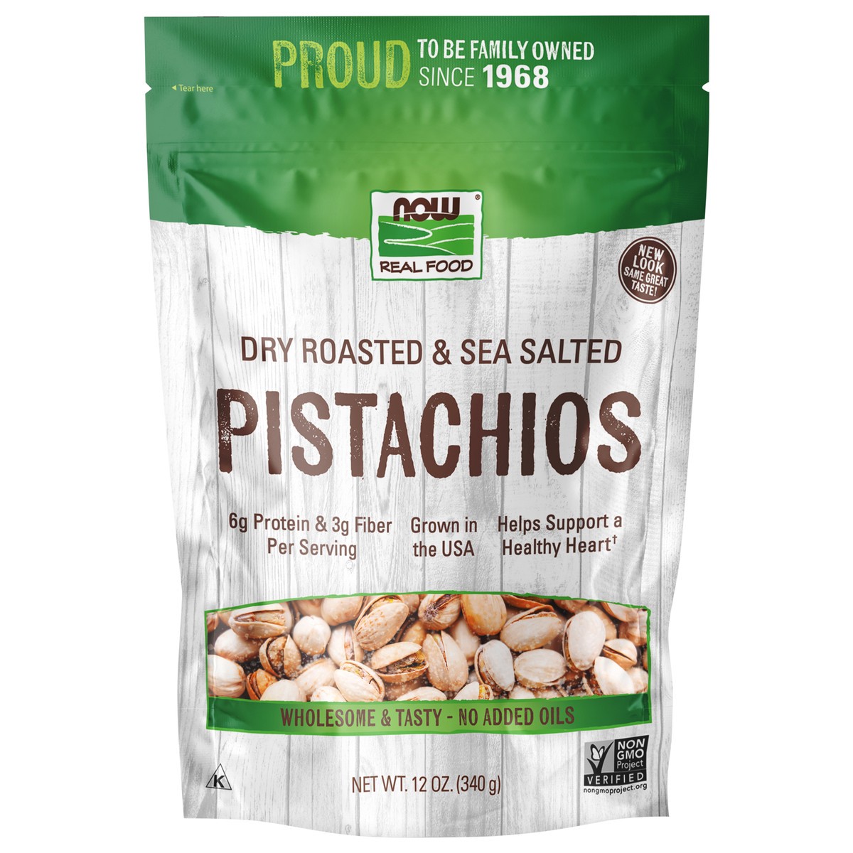 slide 1 of 3, NOW Real Food Pistachios, Roasted & Salted- 12 oz, 12 oz