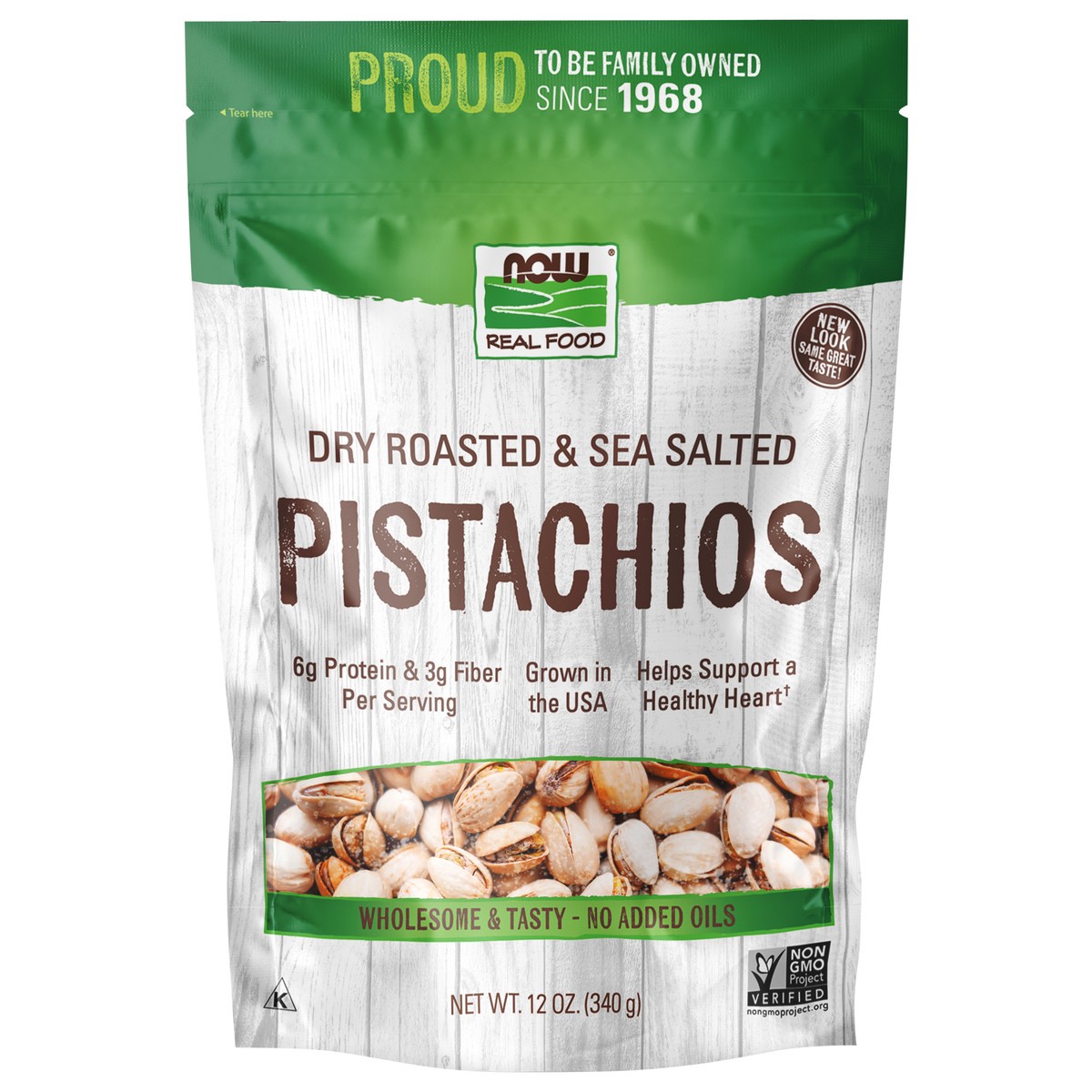 slide 1 of 3, NOW Real Food Pistachios, Roasted & Salted - 12oz., 12 oz