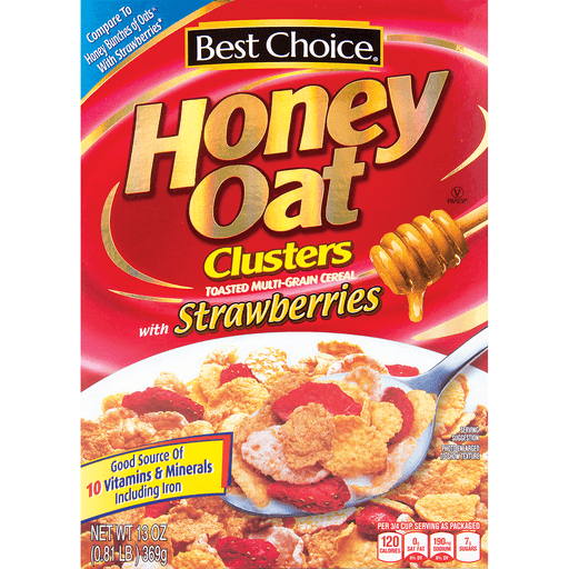 slide 1 of 1, Best Choice Honey Oat Clusters with Strawberry, 13 oz