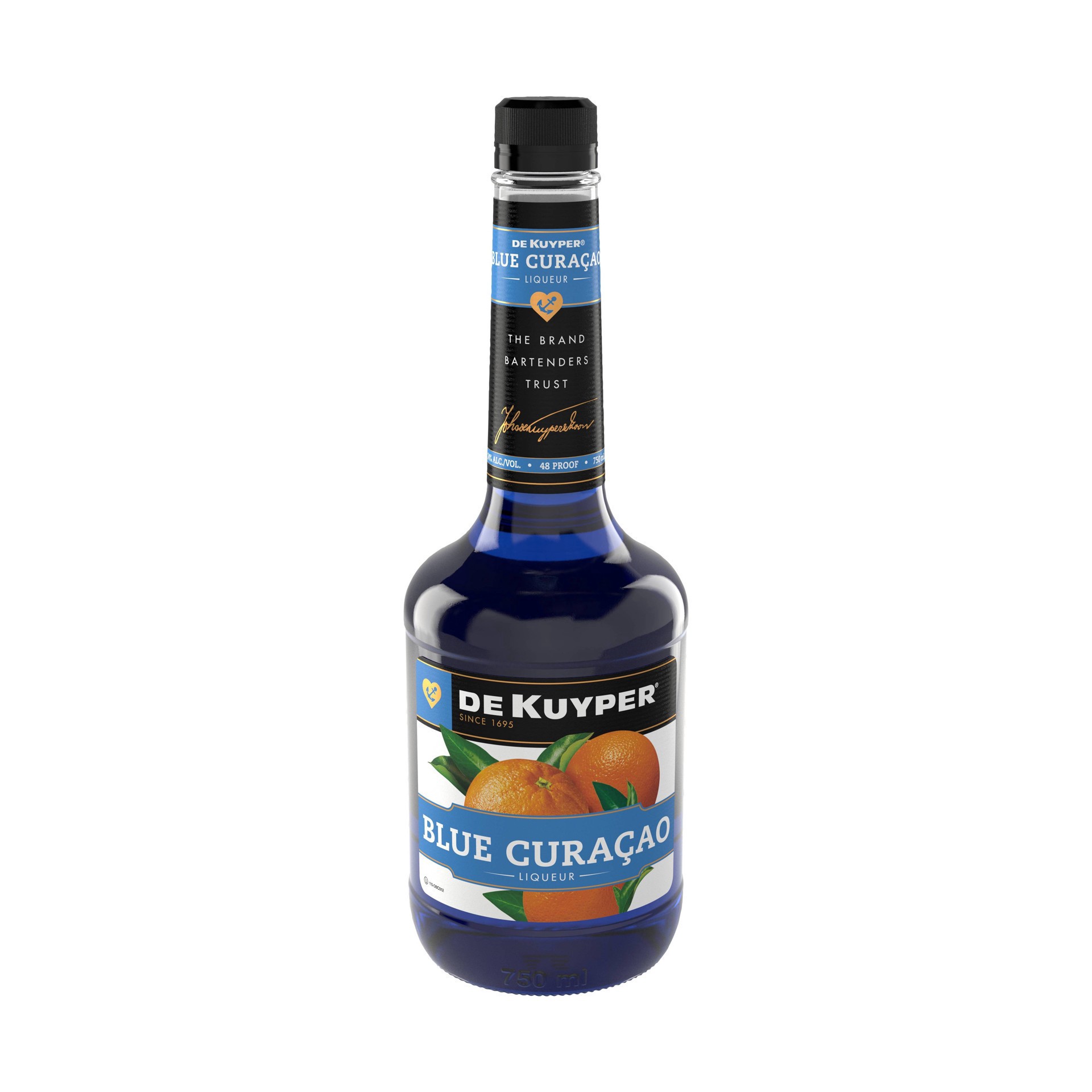 slide 3 of 6, DeKuyper Blue Curacao, 750 ml