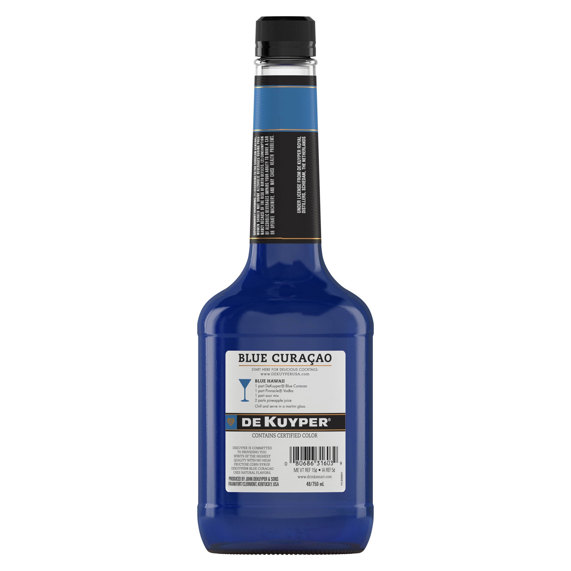 slide 2 of 6, DeKuyper Blue Curacao, 750 ml