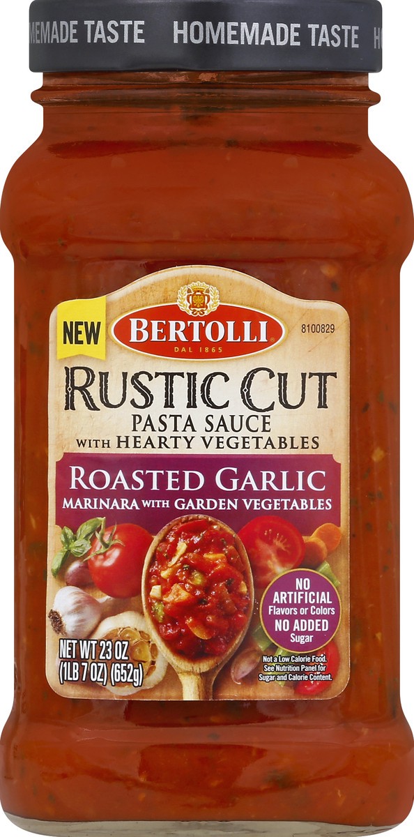 slide 3 of 3, Bertolli Rustic Cut Roasted Garlic Sauce with Hearty Vegetables 23 oz, 23 oz