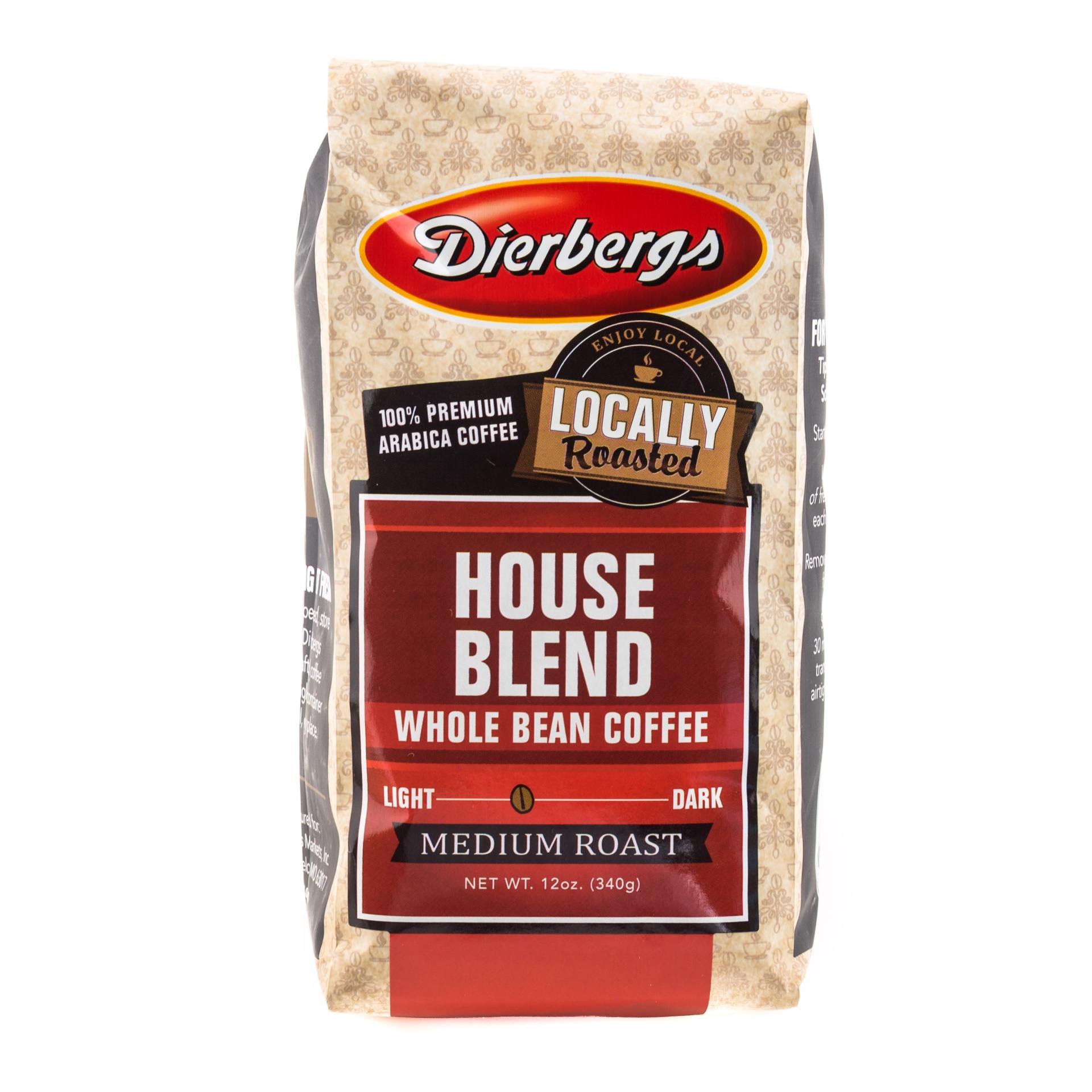 slide 1 of 1, Dierbergs House Blend Whole Bean Coffee, 12 oz