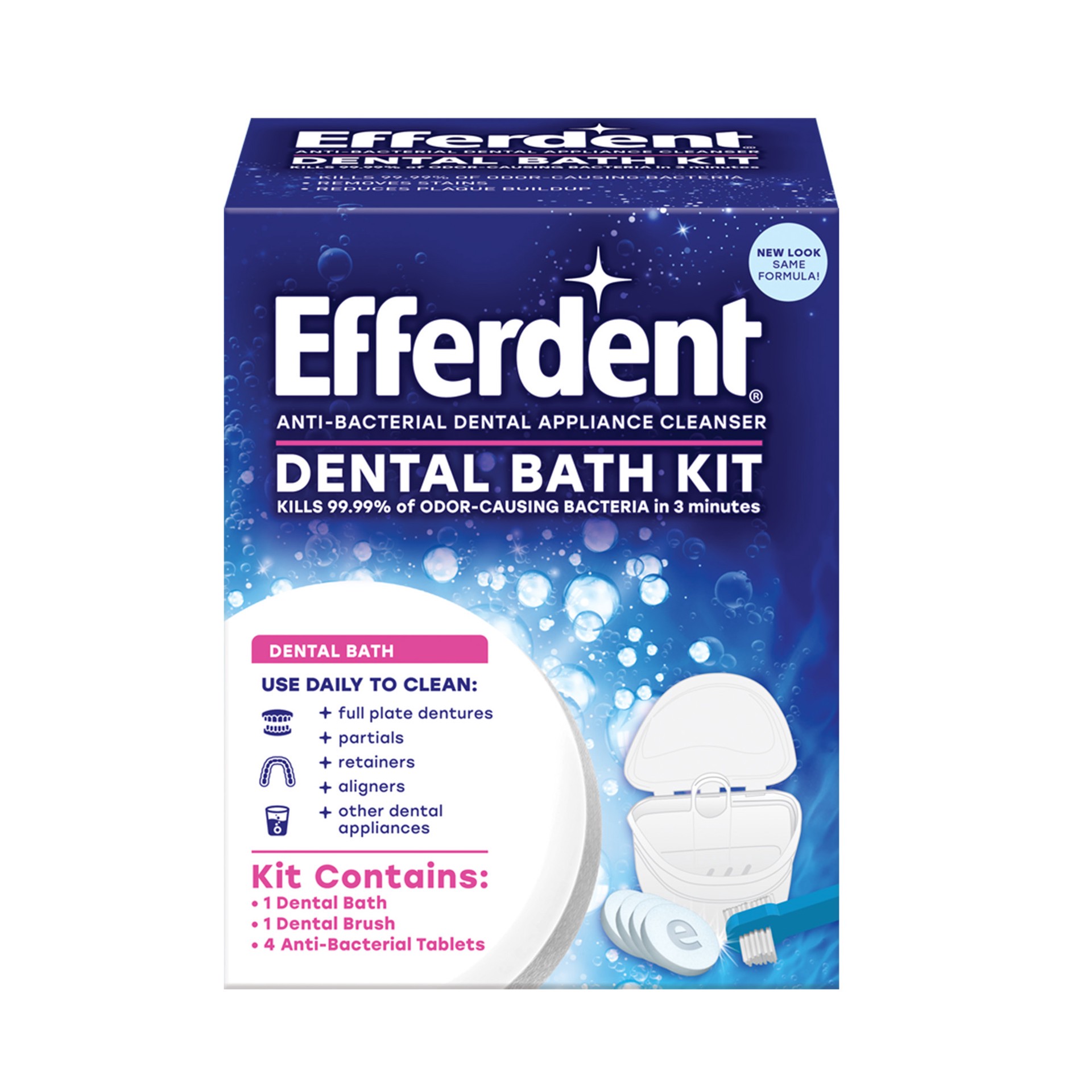 slide 1 of 2, Efferdent Retainer & Denture Cleaner Tablets and Dental Bath, 4 Tablets, 4 ct