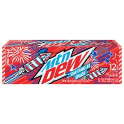 Mountain Dew Star Spangled Splash DEW Red Berry 12 Fl Oz, 12 Count