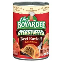 Chef Boyardee Overstuffed Beef Ravioli in Pasta Sauce, Ready-to-Eat Meal, 15 oz. Can
