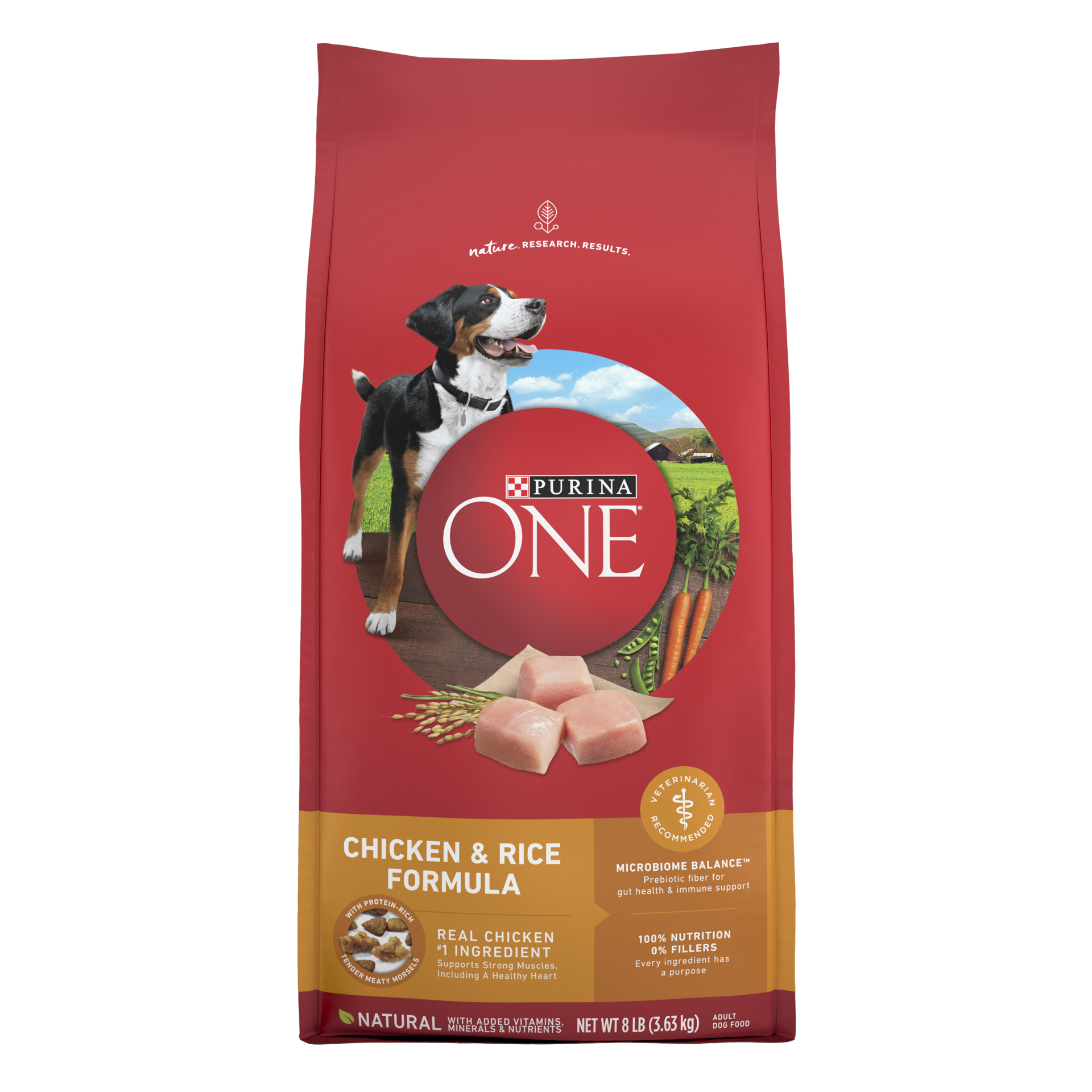 slide 1 of 9, Purina ONE SmartBlend Natural Dry Dog Food with Chicken & Rice - 8lbs, 