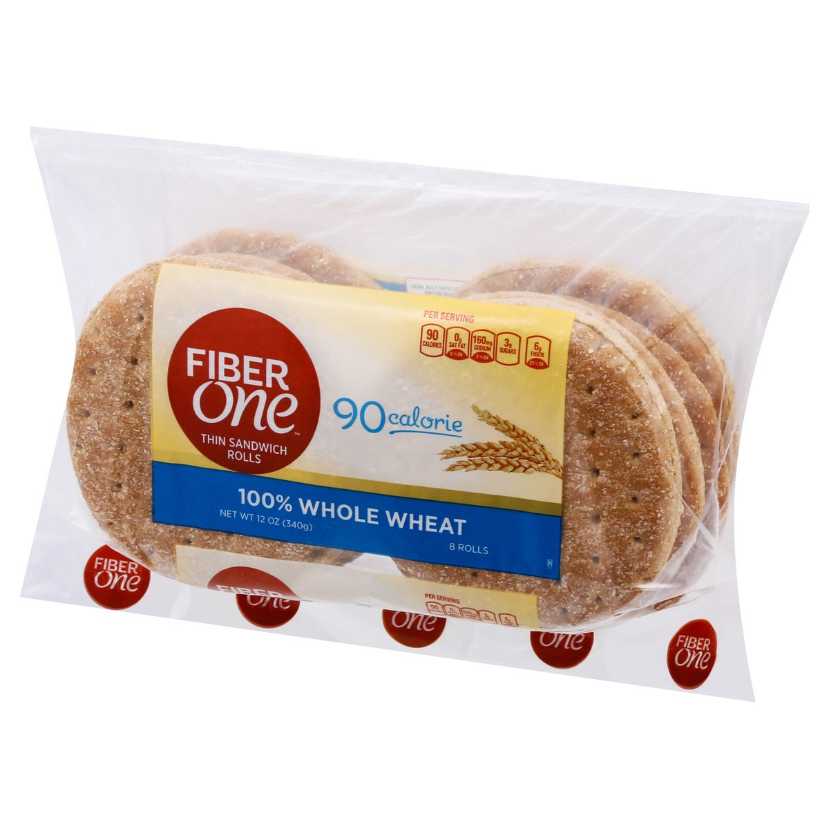 slide 8 of 10, Fiber One 100% Whole Wheat Thin Sandwich Rolls, 8 ct