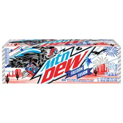 Mountain Dew Freedom Fusion DEW Lemonade And Peach 12 Fl Oz, 12 Count