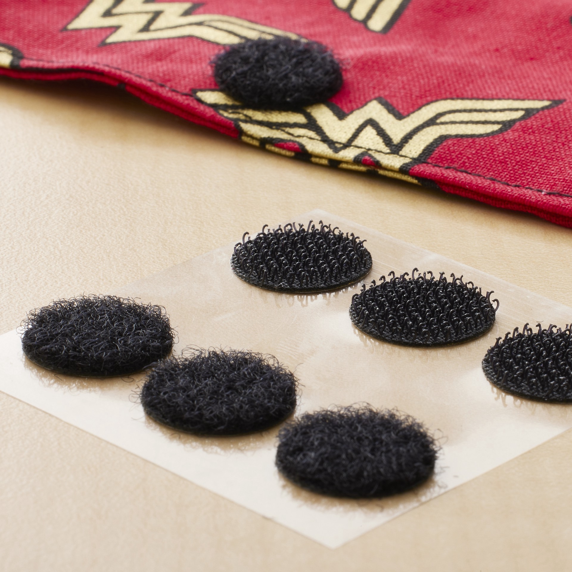 slide 2 of 3, Black Hook & Loop Circles By Loops & Threads, 0.5 in