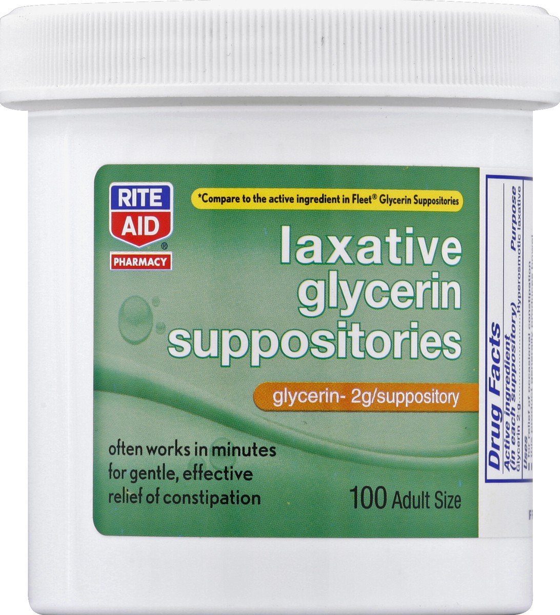 slide 2 of 3, Rite Aid Ra Lax Supp Gly, 100 ct