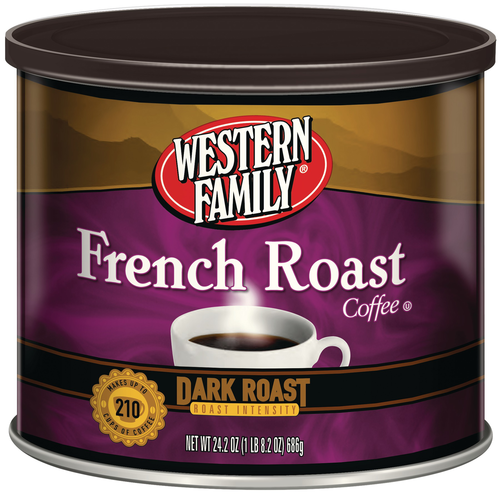 slide 1 of 1, Western Family French Roast Coffee, 24.2 oz