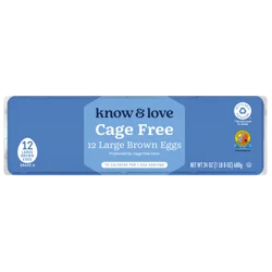 Know & Love Cage Free Brown Eggs 12 Count