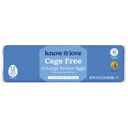 Know & Love Cage Free Brown Eggs 12 Count