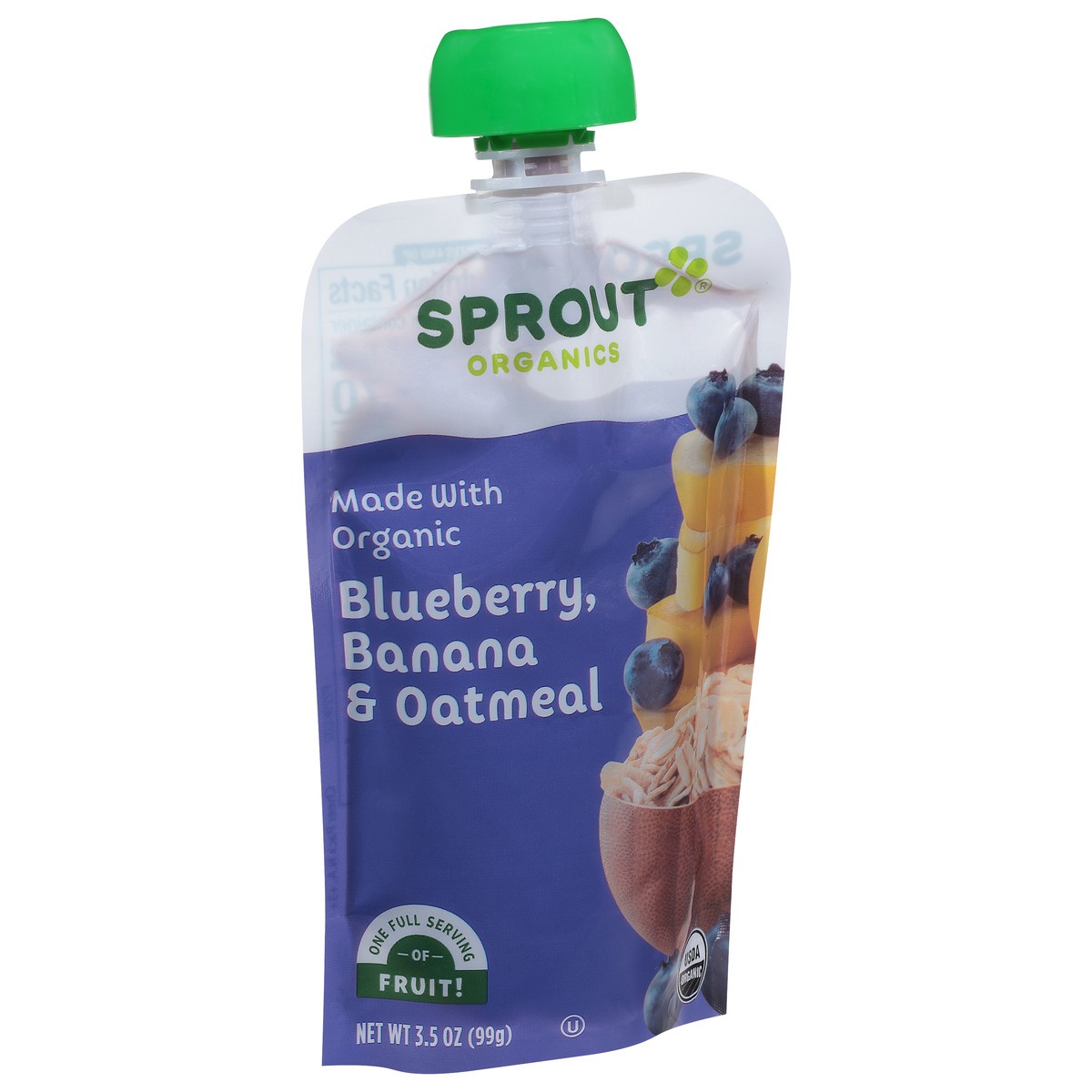 slide 2 of 9, Sprout Organics 6 Months and Up Blueberry, Banana & Oatmeal Baby Food Stage 2 3.5 oz, 3.5 oz