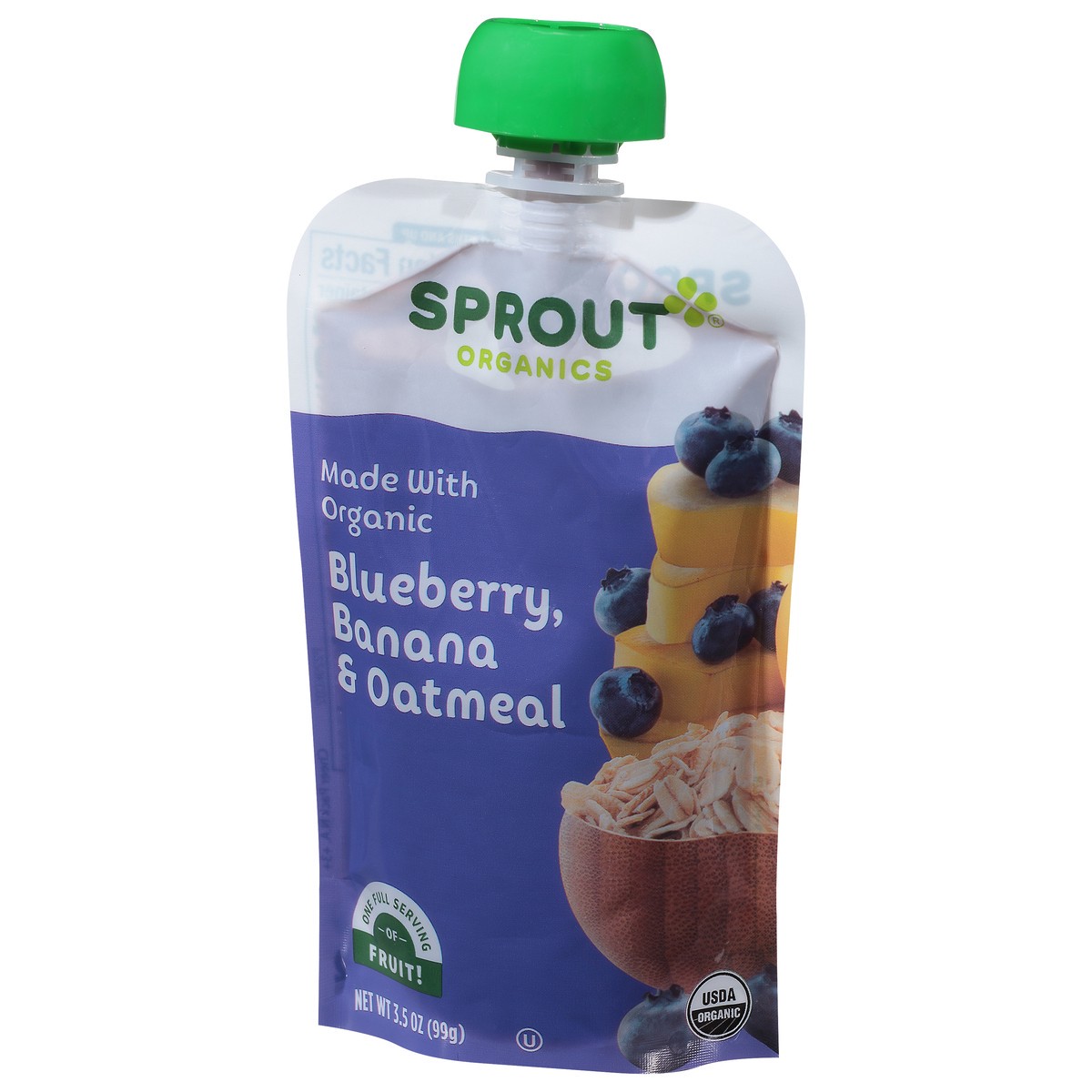 slide 3 of 9, Sprout Organics 6 Months and Up Blueberry, Banana & Oatmeal Baby Food Stage 2 3.5 oz, 3.5 oz