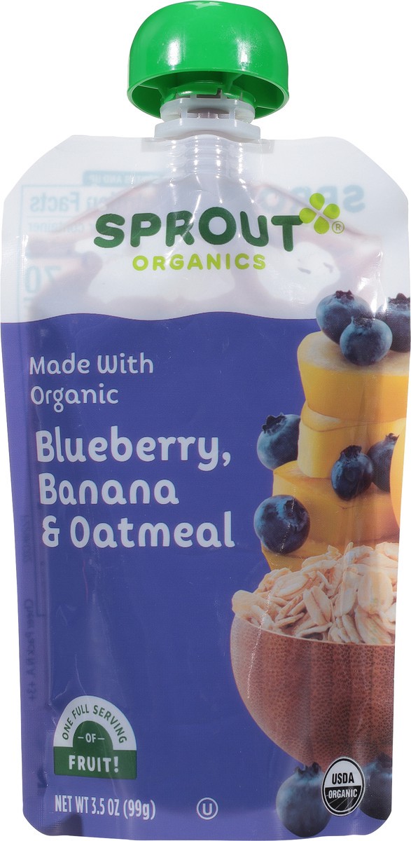 slide 6 of 9, Sprout Organics 6 Months and Up Blueberry, Banana & Oatmeal Baby Food Stage 2 3.5 oz, 3.5 oz