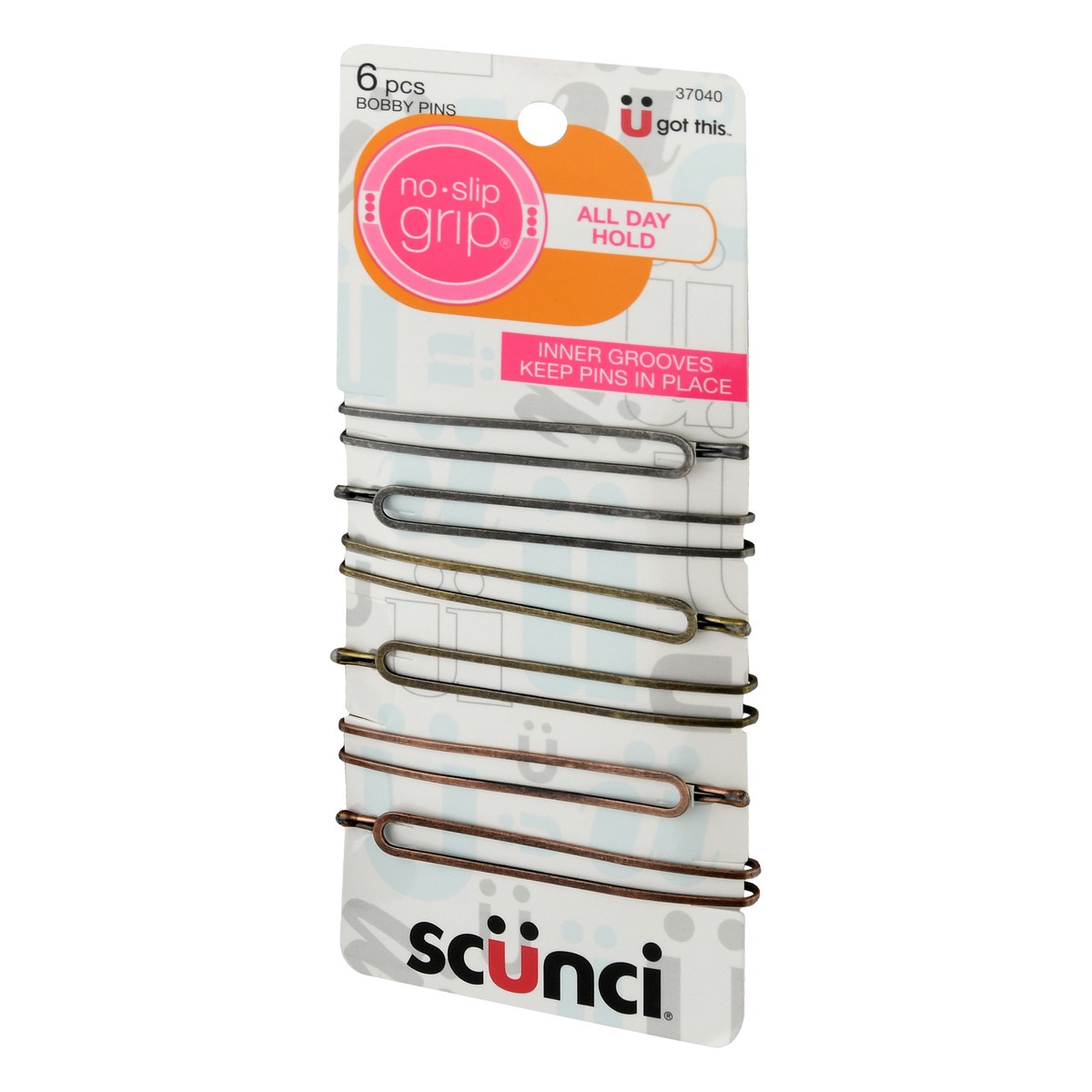 slide 8 of 9, scünci All Day Hold Bobby Pins 6 ea, 6 ct