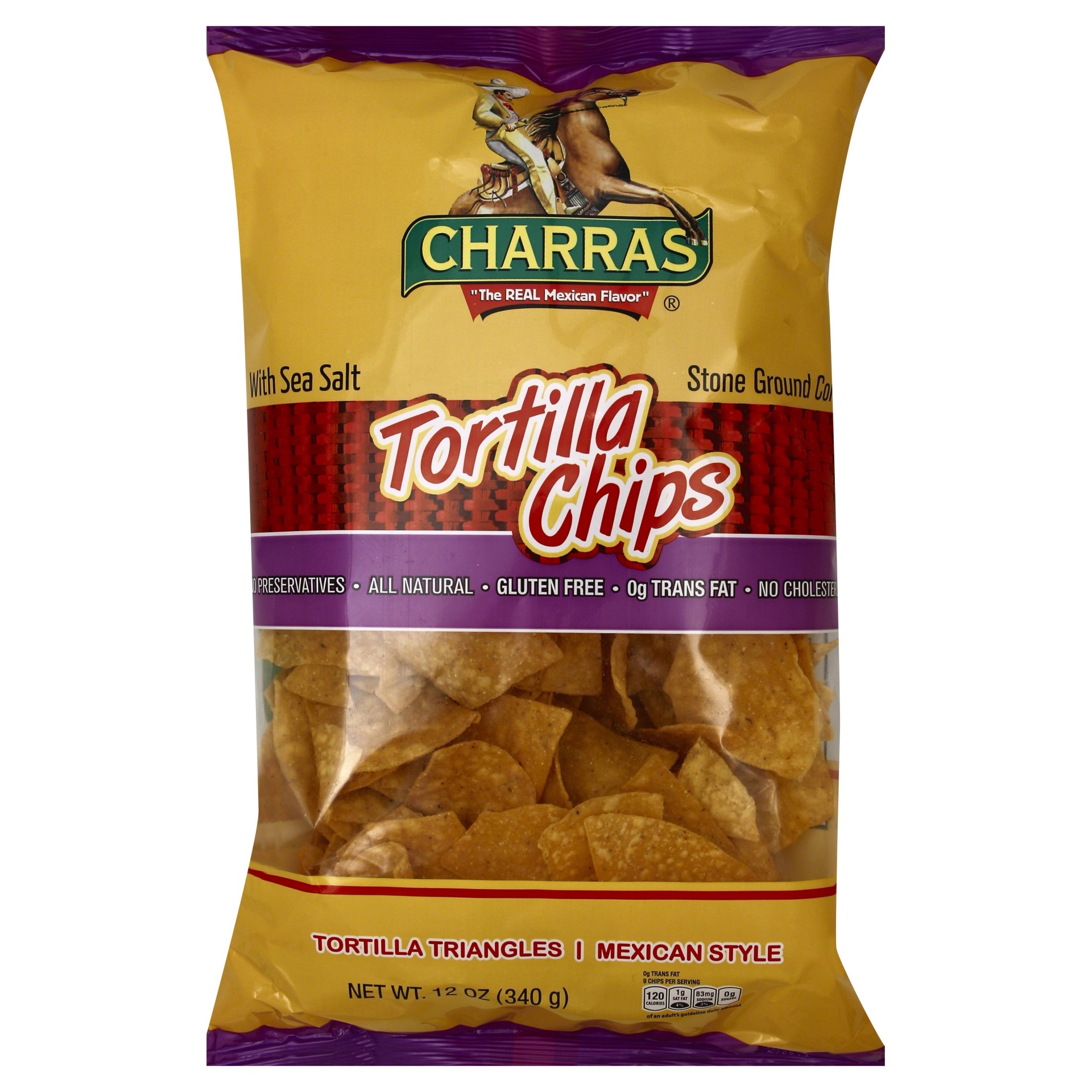 slide 1 of 1, Charras Stone Ground Corn Torilla Chips, 12 oz