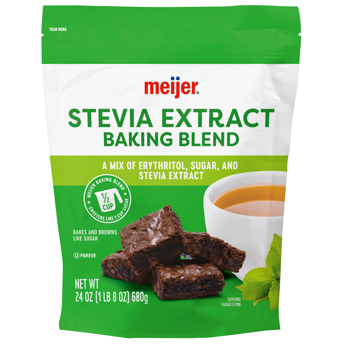 slide 1 of 2, Meijer Stevia Extract Baking Blend, 1.5 lb