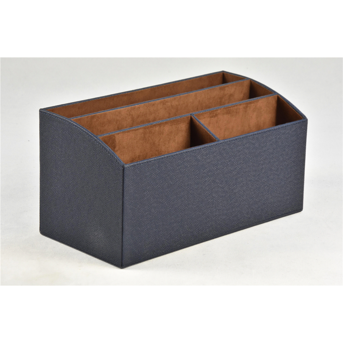 slide 2 of 4, Desk Organizer Navy/Brown, 1 ct