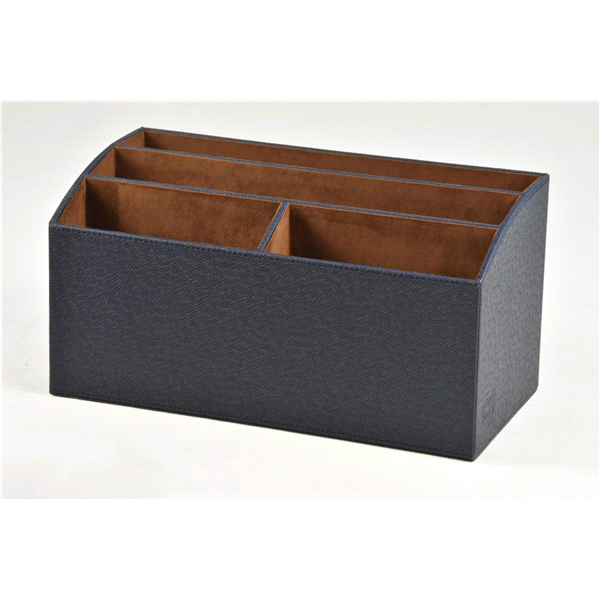 slide 1 of 4, Desk Organizer Navy/Brown, 1 ct