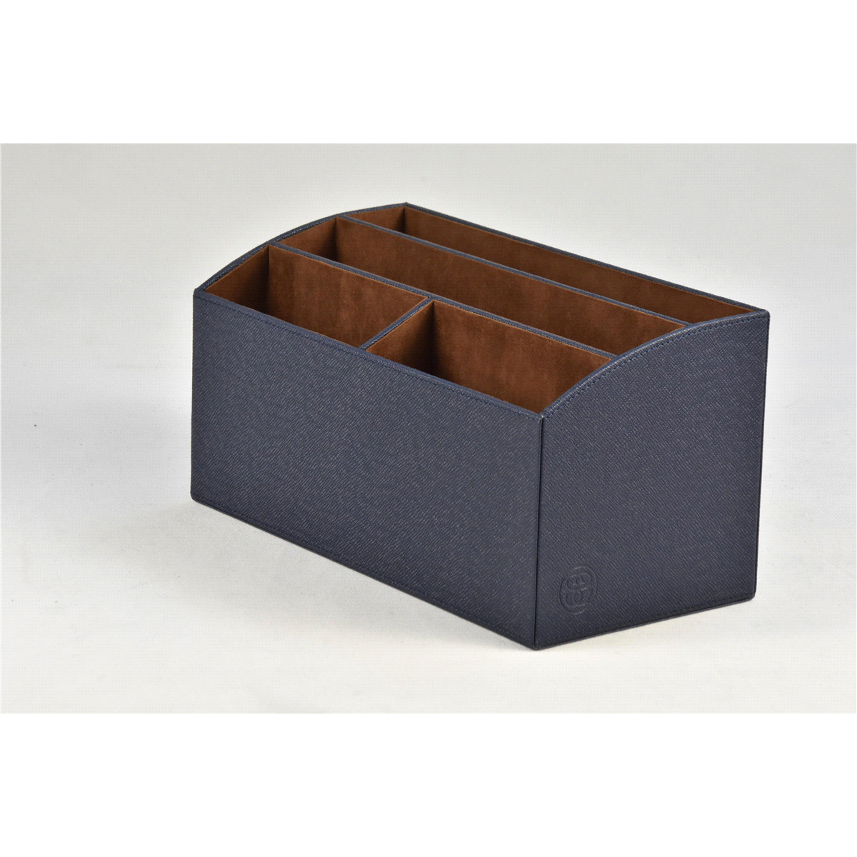 slide 3 of 4, Desk Organizer Navy/Brown, 1 ct