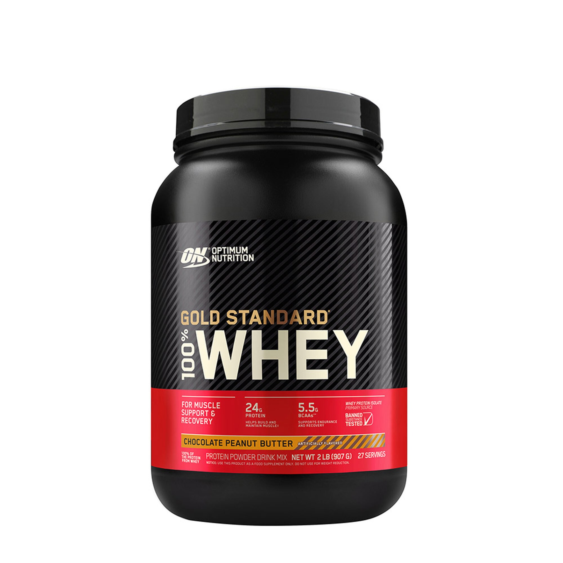 slide 1 of 1, Optimum Nutrition Gold Standard 100% Whey - Chocolate Peanut Butter, 2 lb