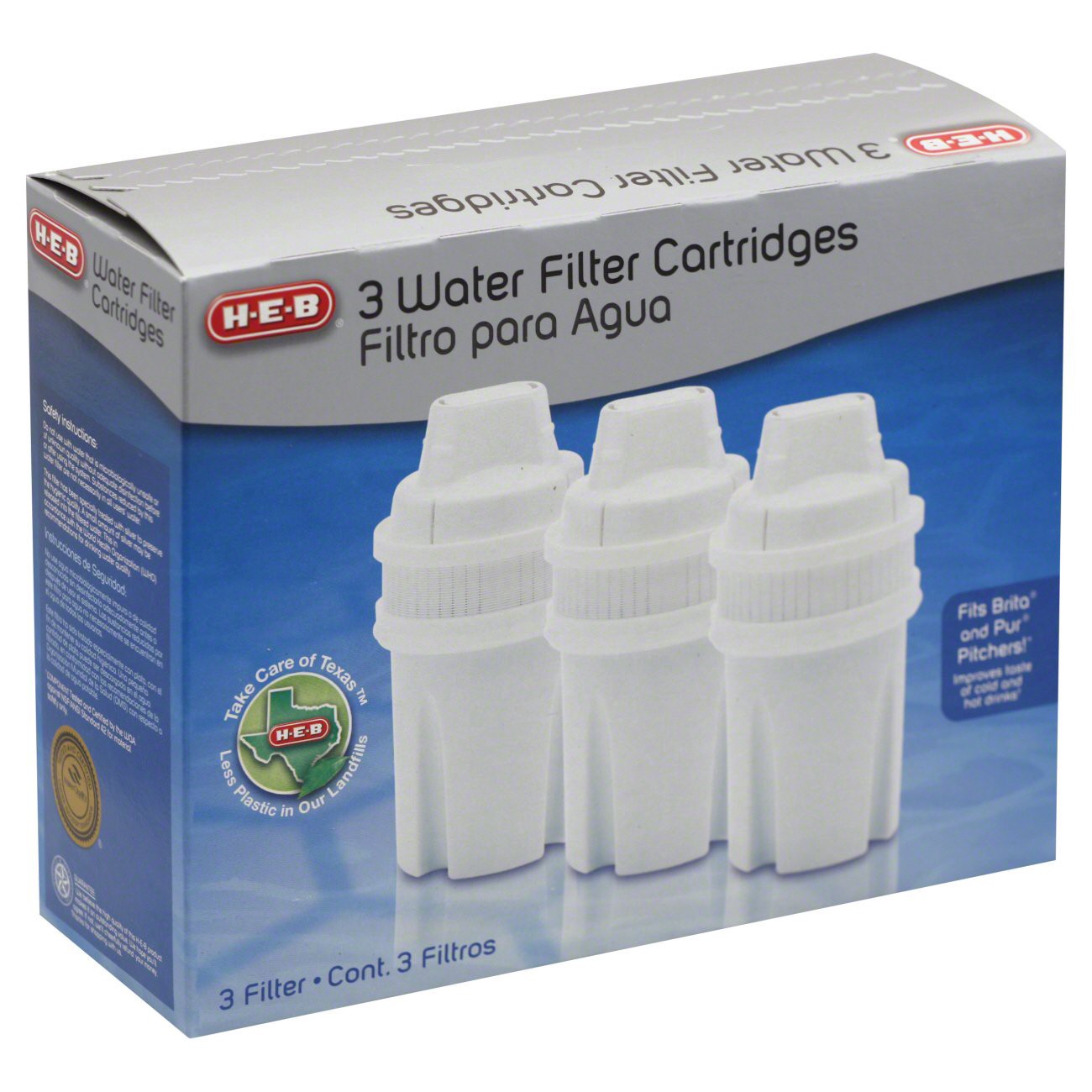 slide 1 of 1, H-E-B Replacement Water Filter Cartridges, 3 ct