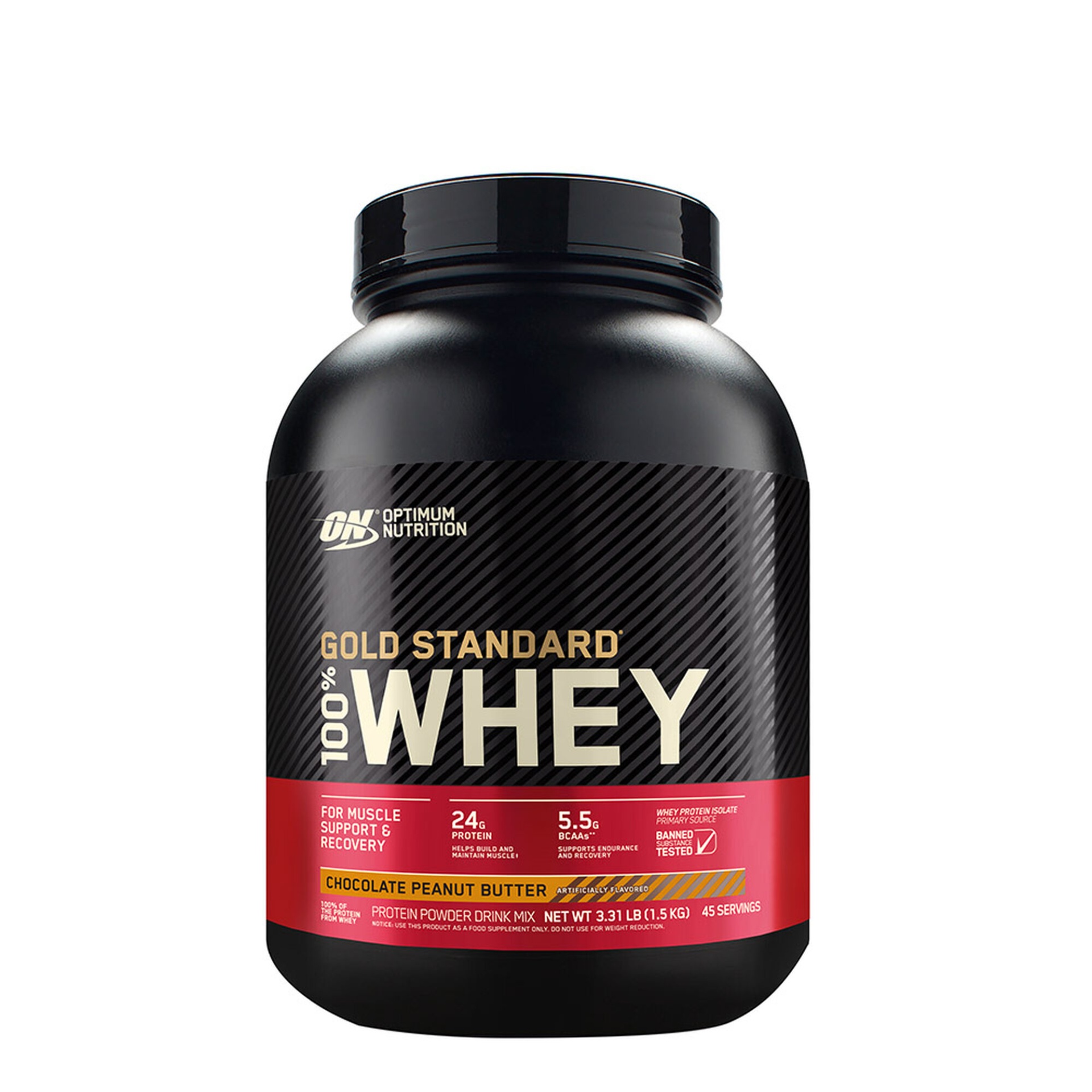 slide 1 of 1, Optimum Nutrition Gold Standard 100% Whey - Chocolate Peanut Butter, 3 lb