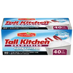 Our Family Odor Control Drawstring Tall Kitchen Trash Bags