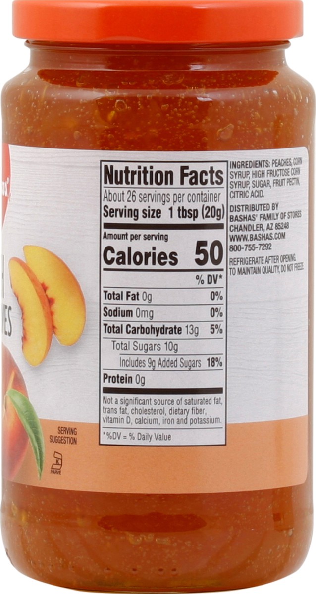 slide 3 of 13, Bashas Peach Preserves, 18 oz