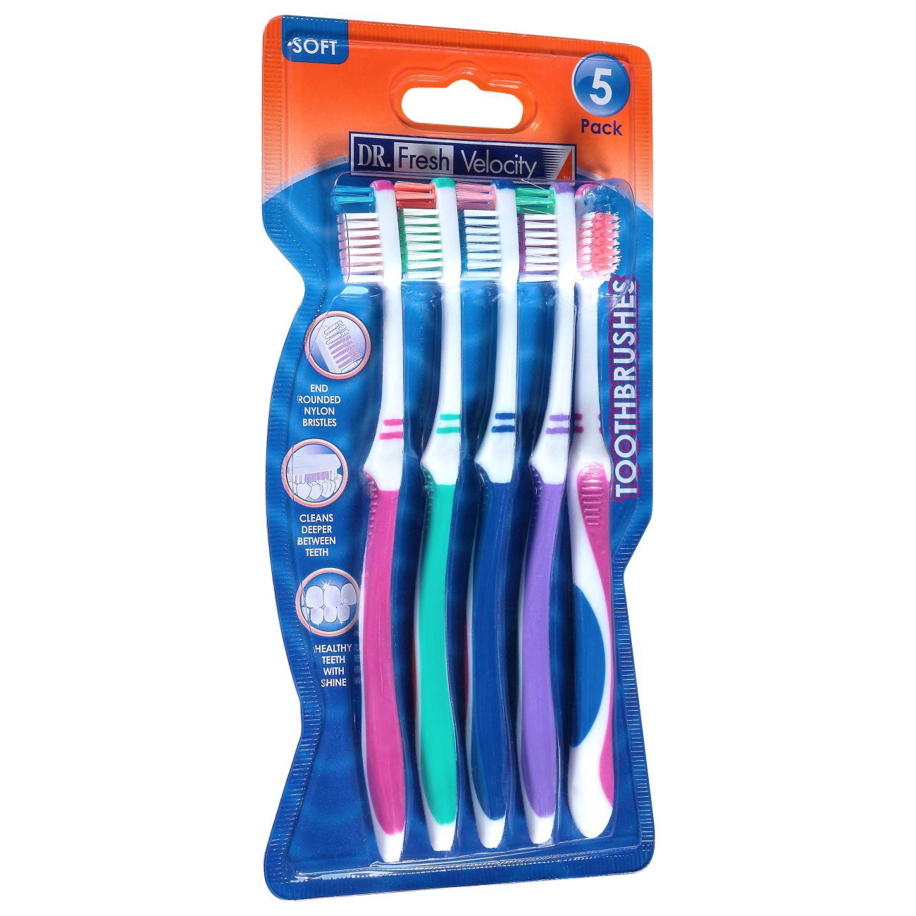 slide 1 of 1, Dr. Fresh Soft Toothbrushes, 5 ct