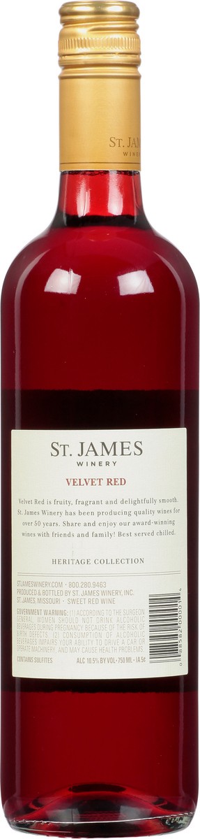 slide 5 of 12, St. James Winery Winery Velvet Red Wine, 750 ml