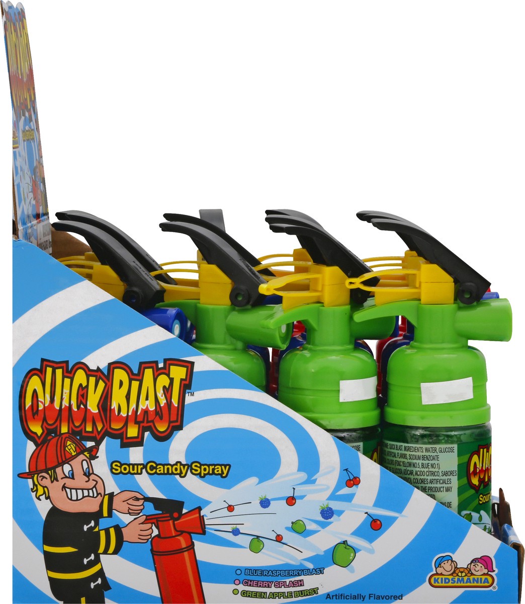 slide 13 of 13, Quick Blast Sour Blue Raspberry Blast, Cherry Splash, Green Apple Burst Candy Spray 12 ea, 12 ct