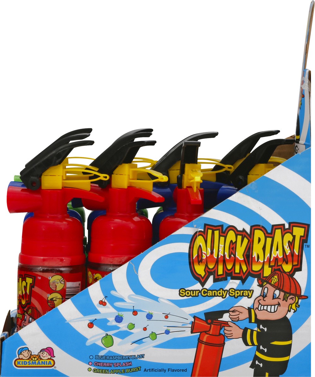 slide 8 of 13, Quick Blast Sour Blue Raspberry Blast, Cherry Splash, Green Apple Burst Candy Spray 12 ea, 12 ct